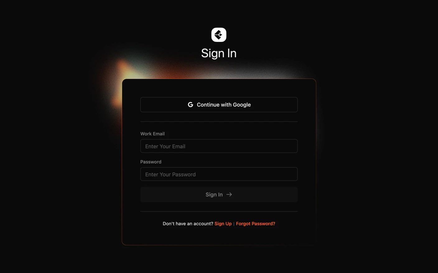 The Clipflow sign-in page, with Continue with Google and the Forgot Password? link