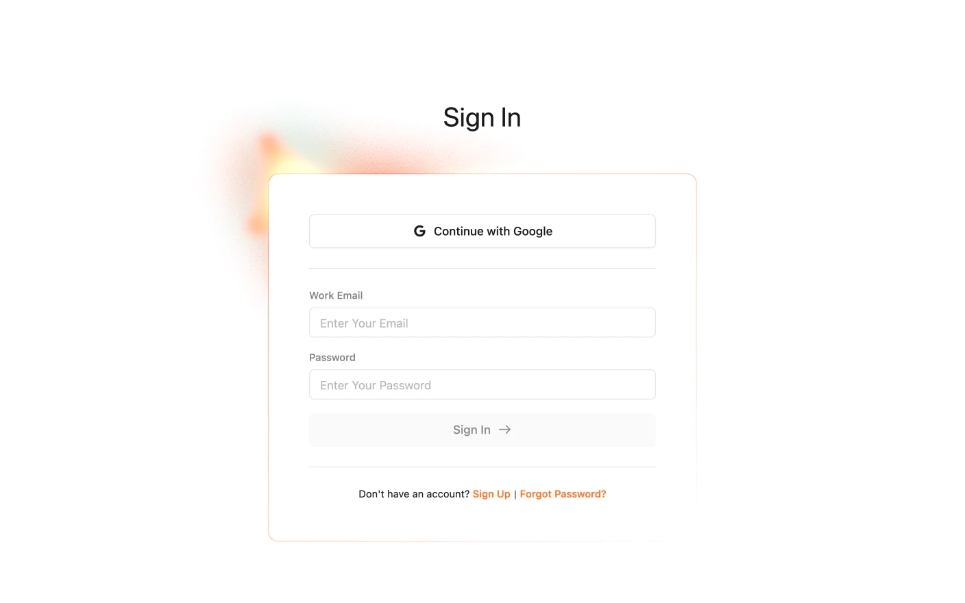 The Clipflow sign-in page, with Continue with Google and the Forgot Password? link